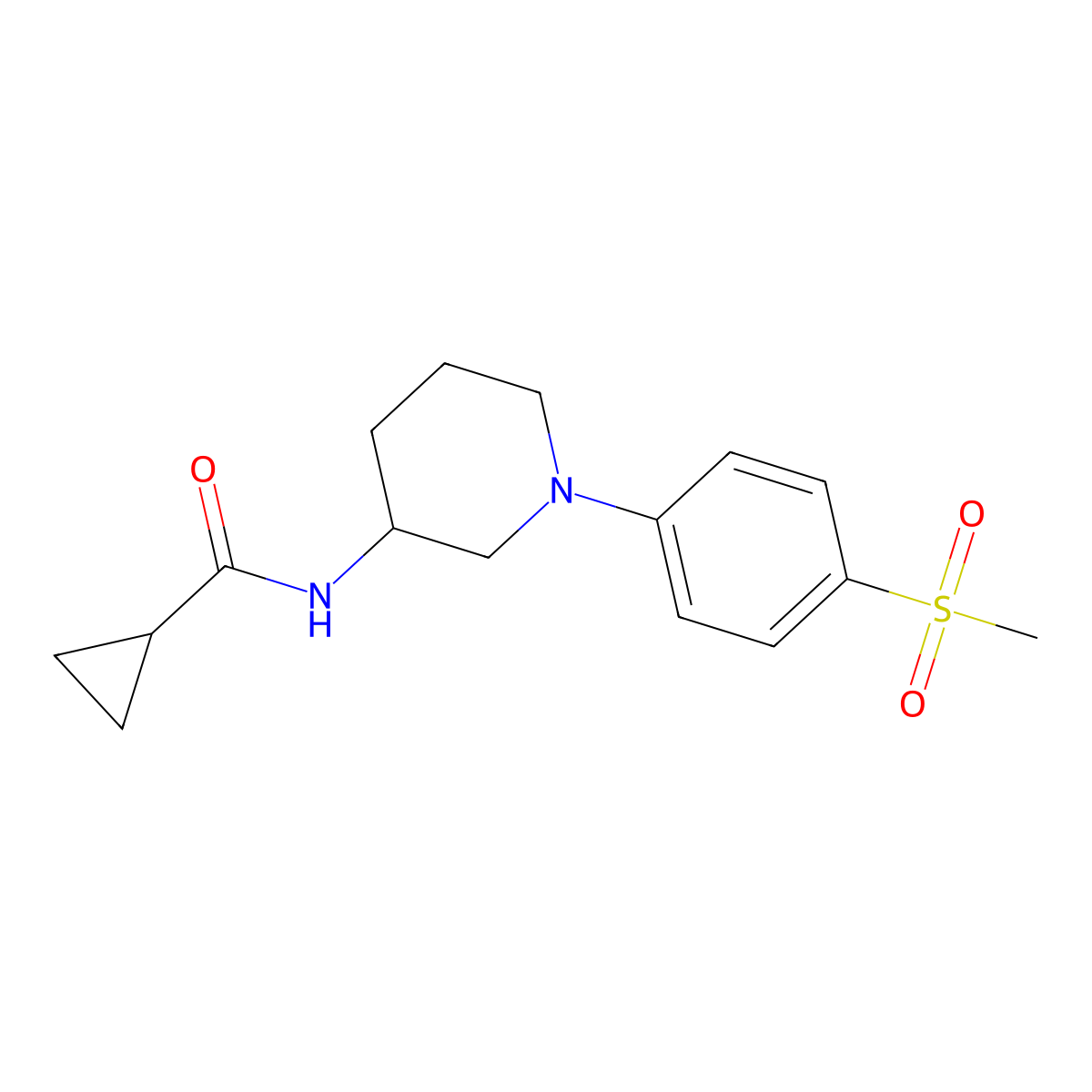 N-[1-(4-methanesulfonylphenyl)piperidin-3-yl]cyclopropanecarboxamide molecular structure, CAS 2741947-74-8
