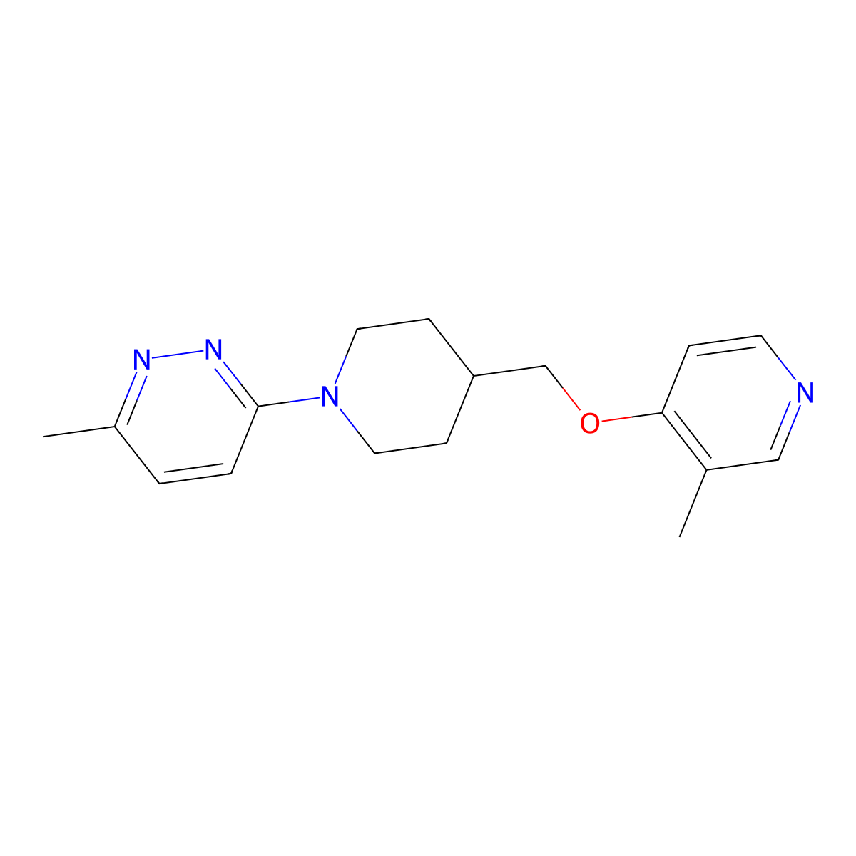 3-Methyl-6-(4-{[(3-methylpyridin-4-yl)oxy]methyl}piperidin-1-yl)pyridazine molecular structure, CAS 2741947-78-2