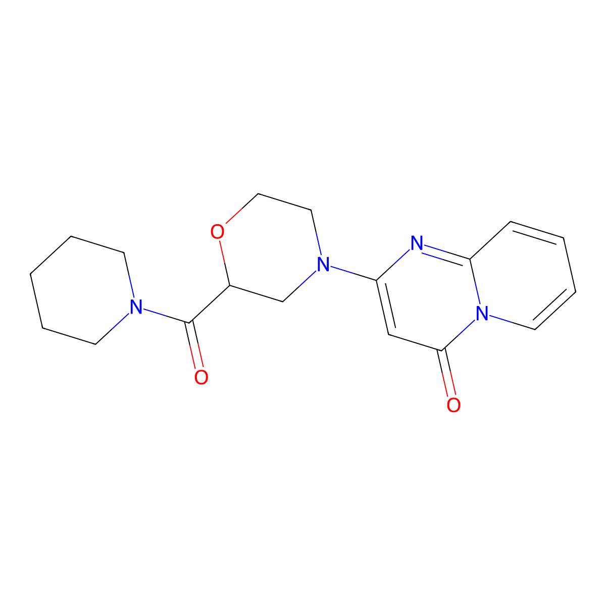 2-[2-(piperidine-1-carbonyl)morpholin-4-yl]-4H-pyrido[1,2-a]pyrimidin-4-one molecular structure, CAS 2741947-86-2