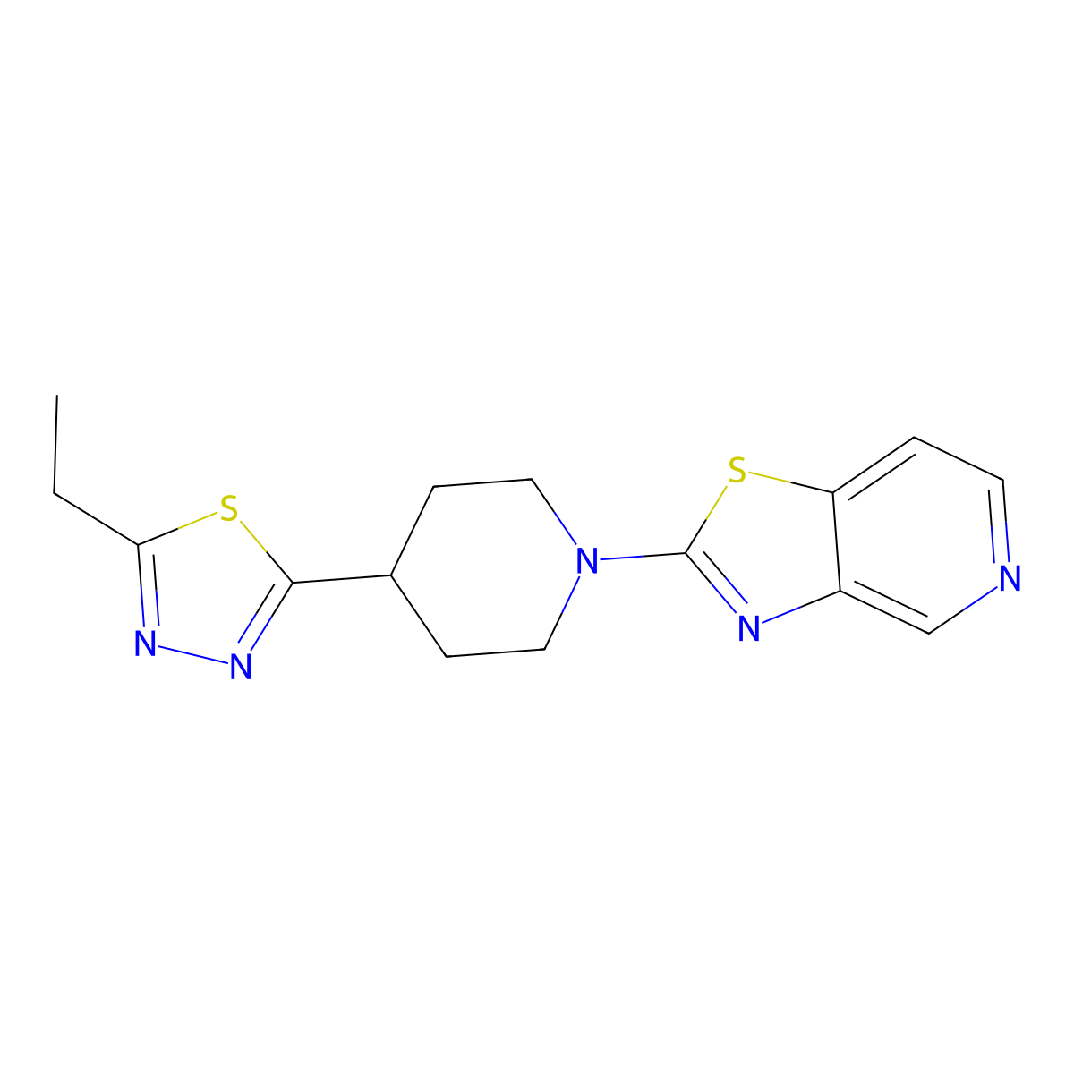 4-(5-Ethyl-1,3,4-thiadiazol-2-yl)-1-{[1,3]thiazolo[4,5-c]pyridin-2-yl}piperidine molecular structure, CAS 2741947-96-4