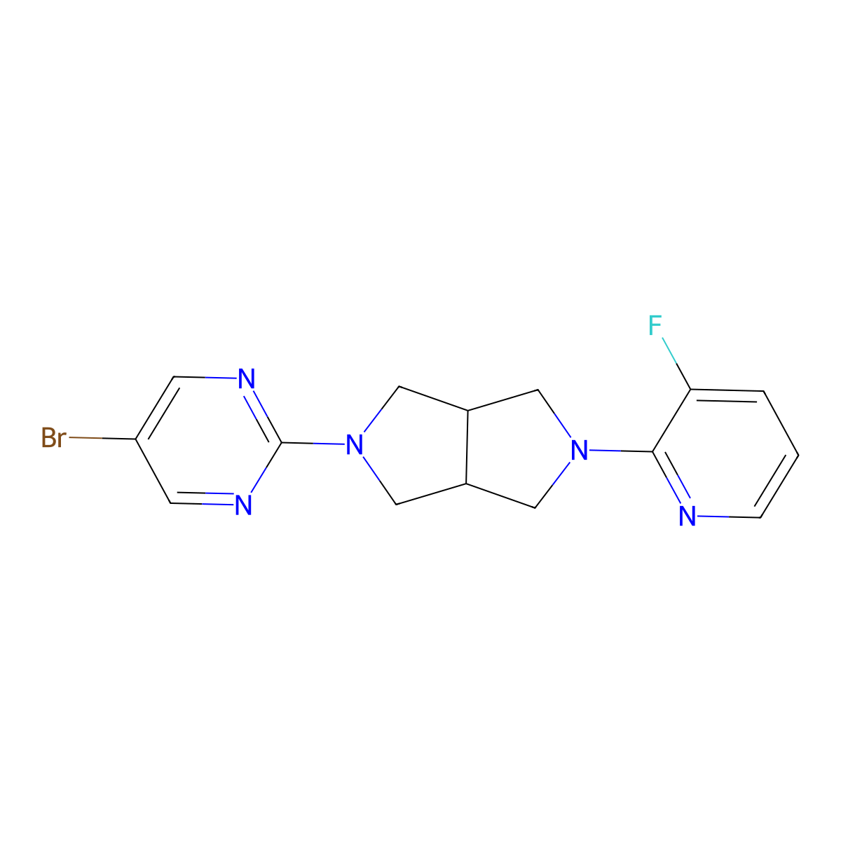 5-Bromo-2-[5-(3-fluoropyridin-2-yl)-octahydropyrrolo[3,4-c]pyrrol-2-yl]pyrimidine molecular structure, CAS 2741948-01-4