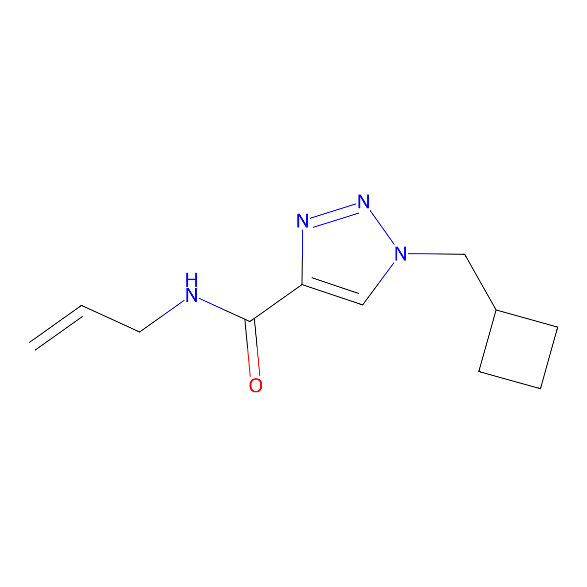 1-(cyclobutylmethyl)-N-(prop-2-en-1-yl)-1H-1,2,3-triazole-4-carboxamide molecular structure, CAS 2741948-16-1