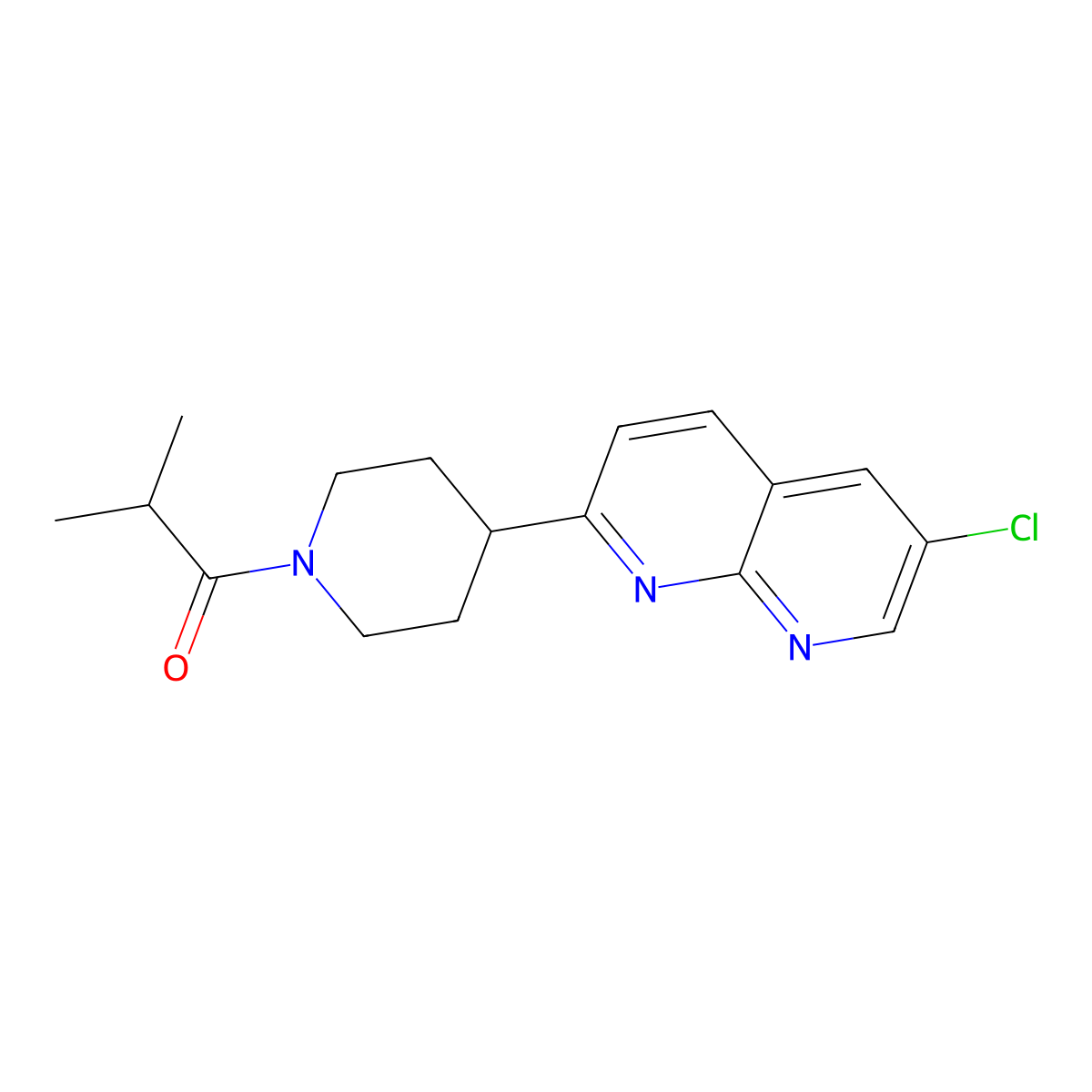 1-[4-(6-Chloro-1,8-naphthyridin-2-yl)piperidin-1-yl]-2-methylpropan-1-one molecular structure, CAS 2741948-17-2