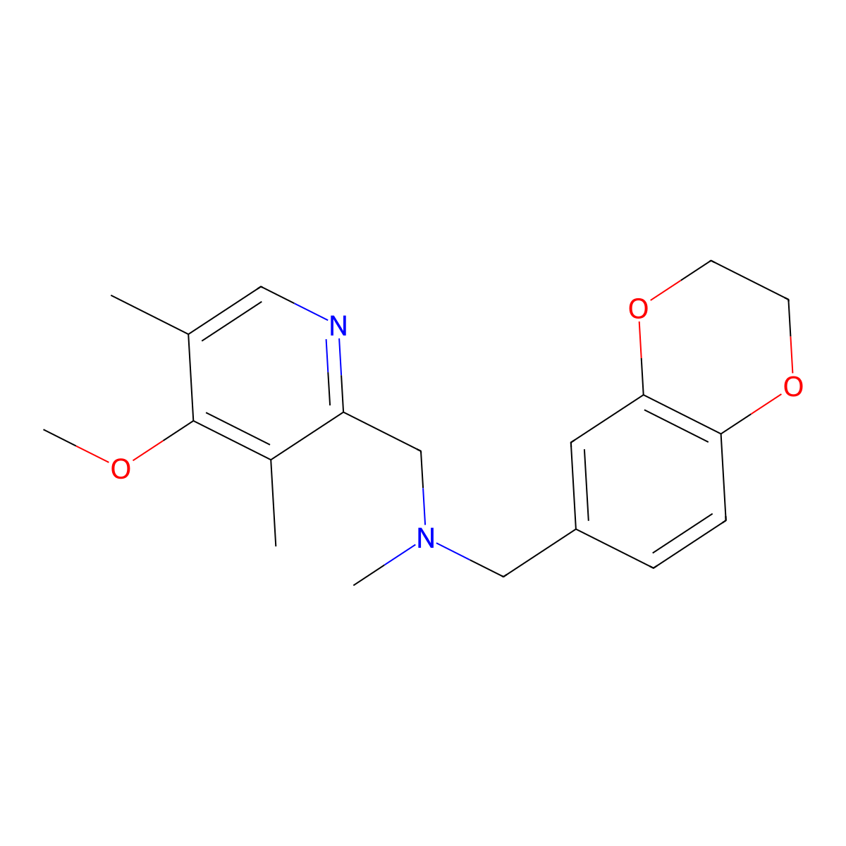 [(2,3-Dihydro-1,4-benzodioxin-6-yl)methyl][(4-methoxy-3,5-dimethylpyridin-2-yl)methyl]methylamine molecular structure, CAS 2741948-18-3