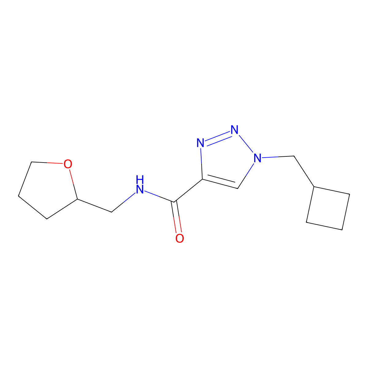 1-(cyclobutylmethyl)-N-[(oxolan-2-yl)methyl]-1H-1,2,3-triazole-4-carboxamide molecular structure, CAS 2741948-21-8