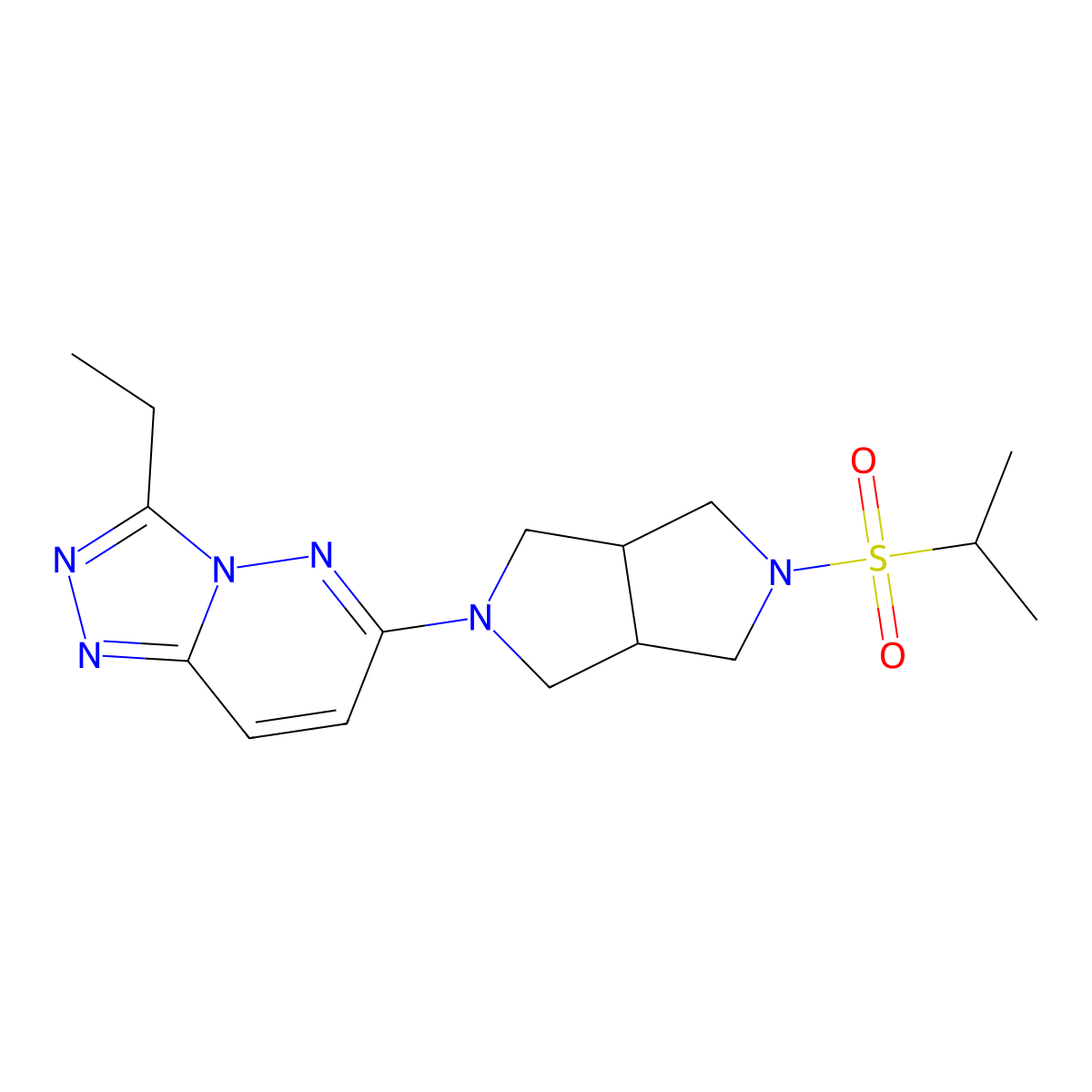 2-{3-Ethyl-[1,2,4]triazolo[4,3-b]pyridazin-6-yl}-5-(propane-2-sulfonyl)-octahydropyrrolo[3,4-c]pyrrole molecular structure, CAS 2741948-30-9