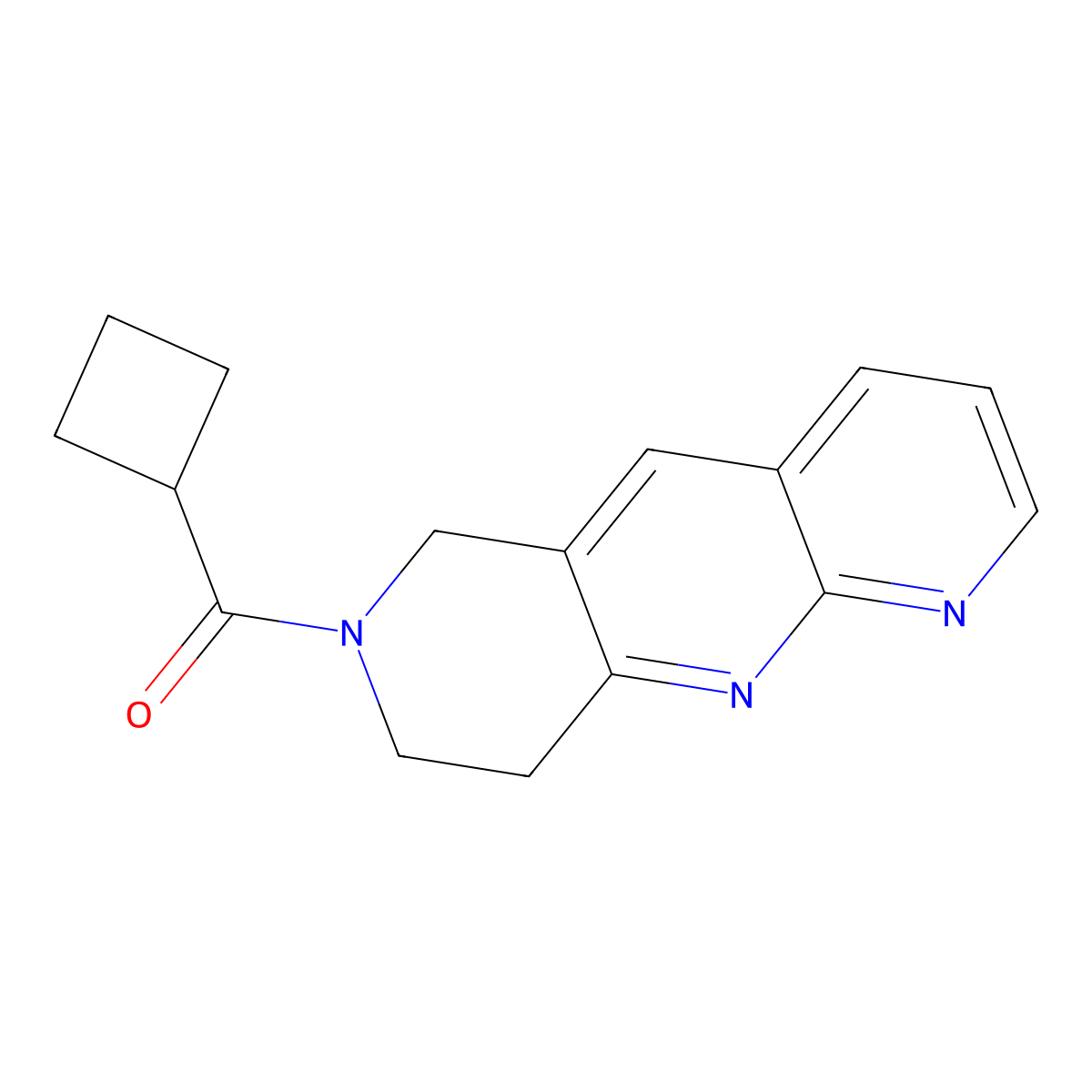 7-cyclobutanecarbonyl-6H,7H,8H,9H-pyrido[2,3-b]1,6-naphthyridine molecular structure, CAS 2741948-47-8