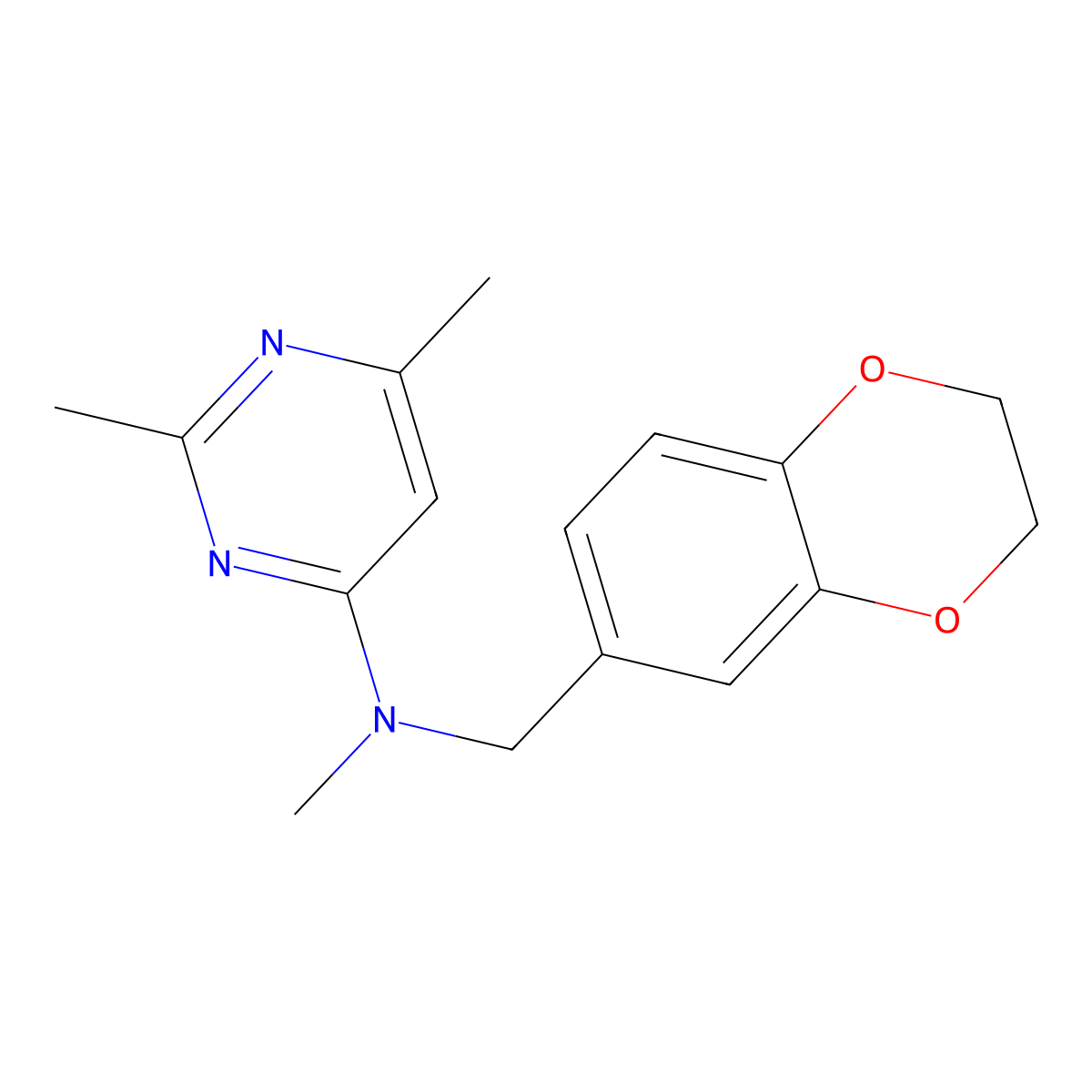 N-[(2,3-dihydro-1,4-benzodioxin-6-yl)methyl]-N,2,6-trimethylpyrimidin-4-amine molecular structure, CAS 2741948-51-4