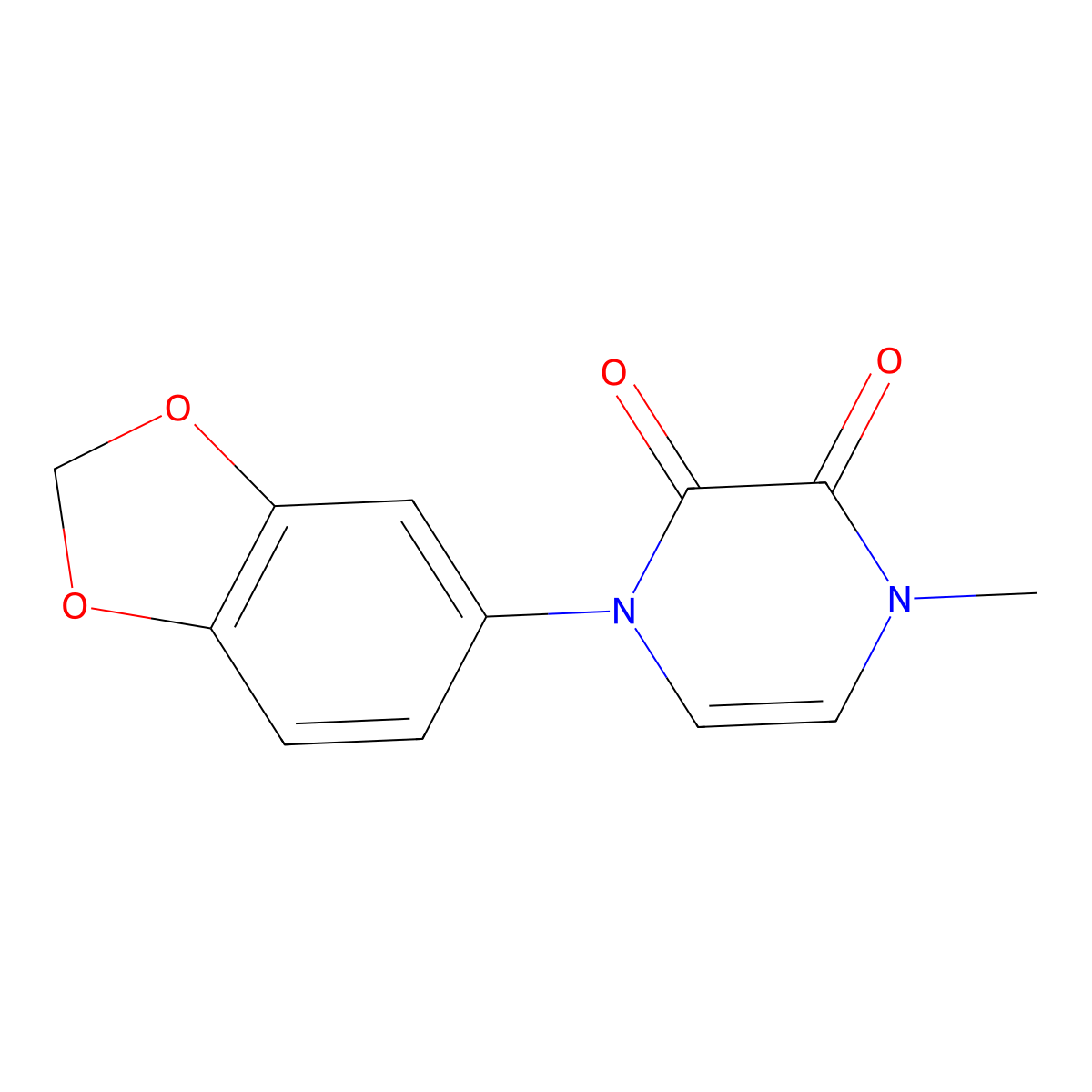 1-(2H-1,3-benzodioxol-5-yl)-4-methyl-1,2,3,4-tetrahydropyrazine-2,3-dione molecular structure, CAS 2741948-67-2