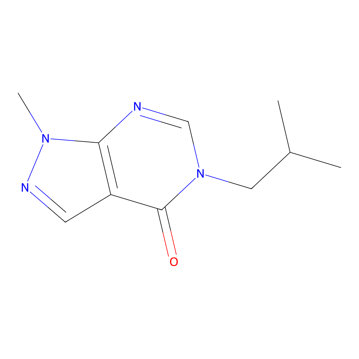 1-methyl-5-(2-methylpropyl)-1H,4H,5H-pyrazolo[3,4-d]pyrimidin-4-one molecular structure, CAS 2741948-68-3