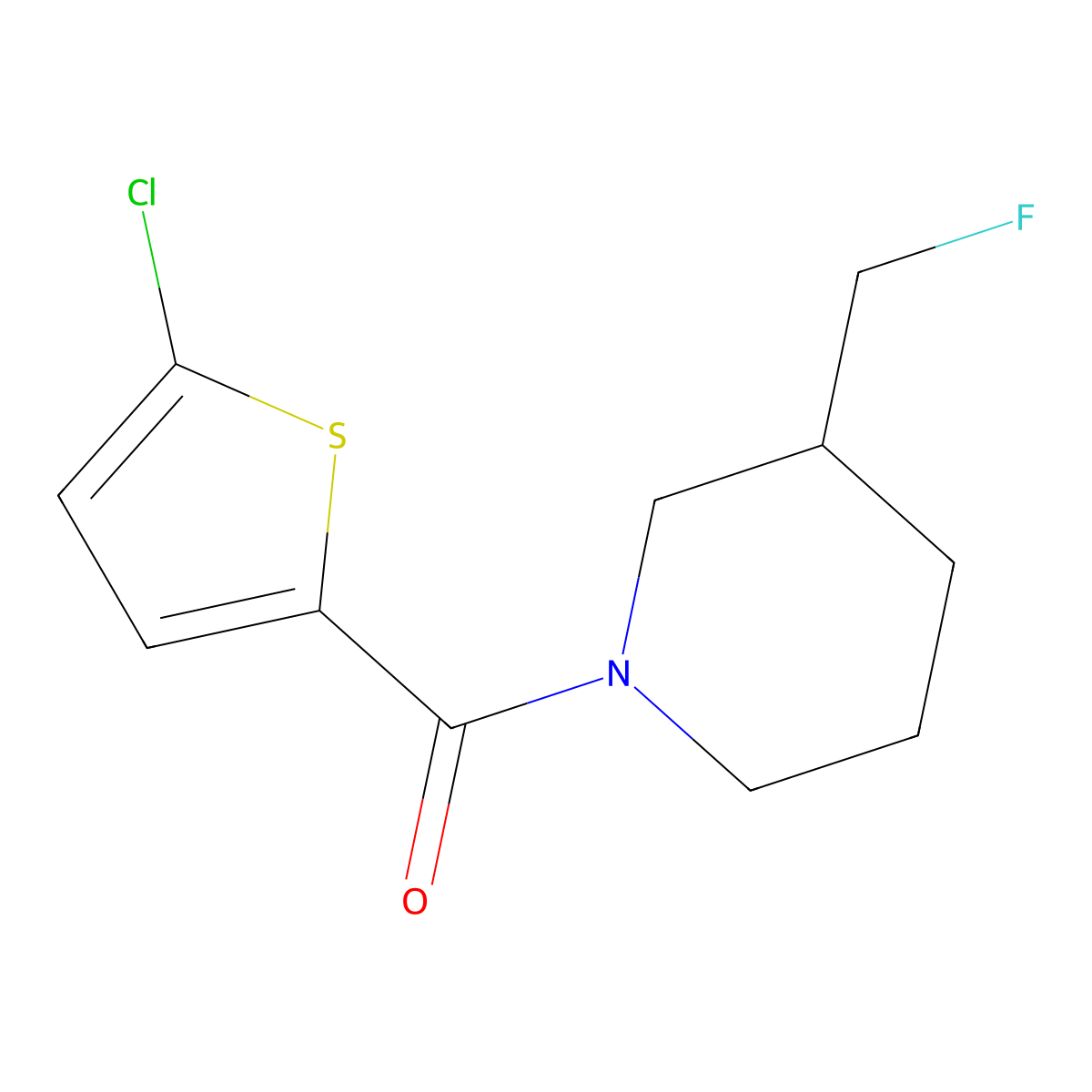 1-(5-Chlorothiophene-2-carbonyl)-3-(fluoromethyl)piperidine molecular structure, CAS 2741948-73-0