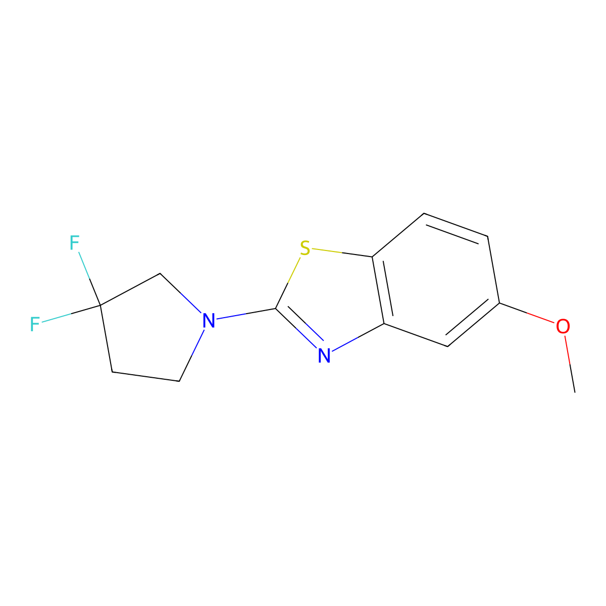2-(3,3-Difluoropyrrolidin-1-yl)-5-methoxy-1,3-benzothiazole molecular structure, CAS 2741948-84-3