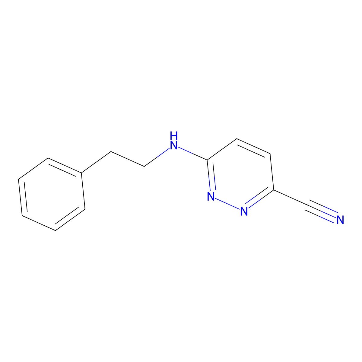 6-[(2-Phenylethyl)amino]pyridazine-3-carbonitrile molecular structure, CAS 2741948-86-5