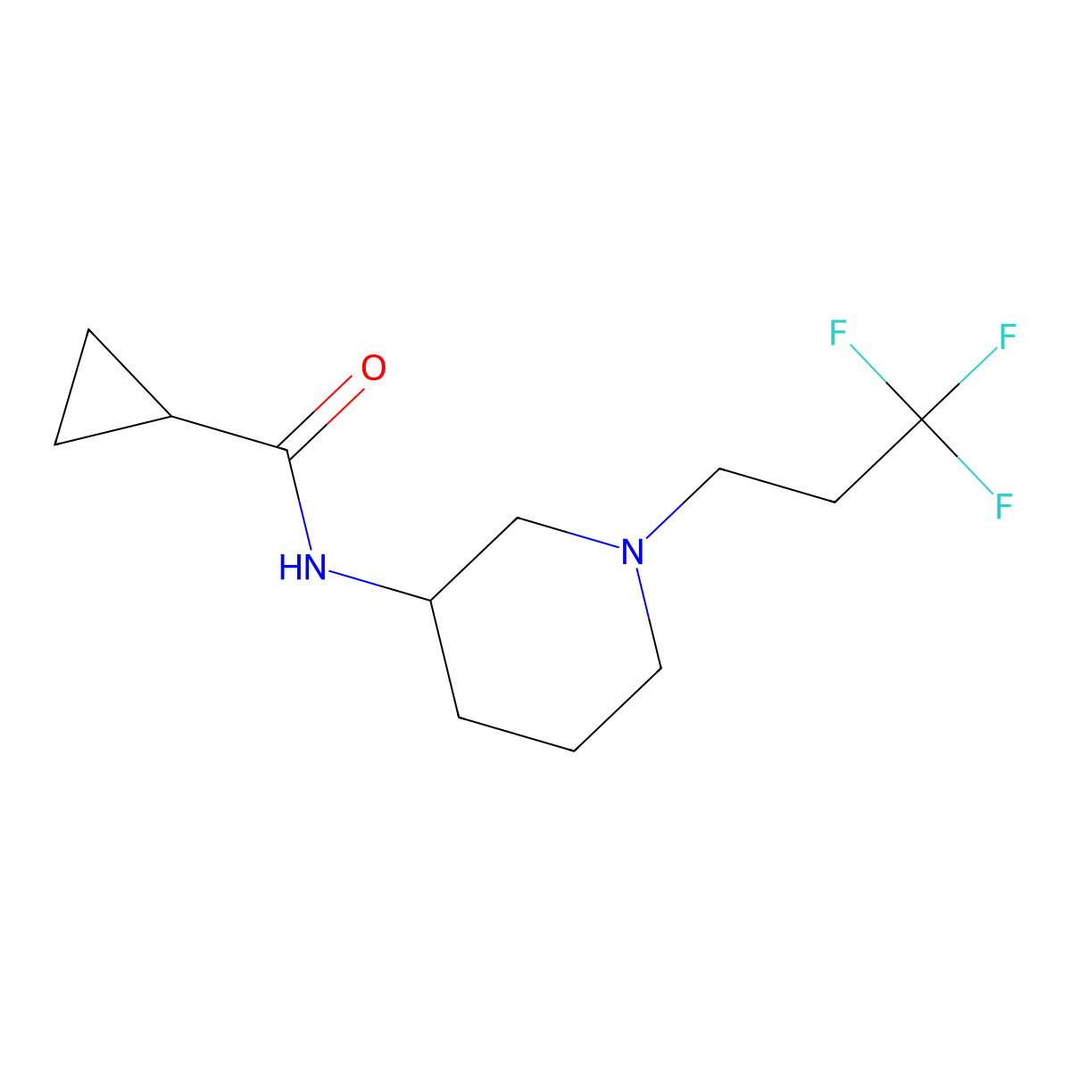 N-[1-(3,3,3-trifluoropropyl)piperidin-3-yl]cyclopropanecarboxamide molecular structure, CAS 2741948-91-2