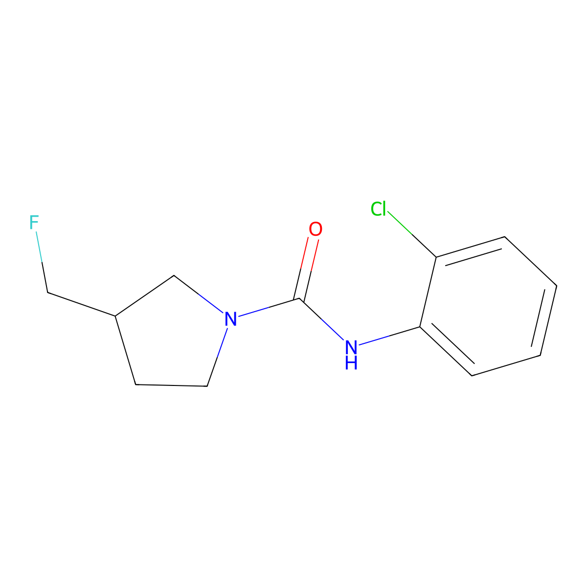 N-(2-chlorophenyl)-3-(fluoromethyl)pyrrolidine-1-carboxamide molecular structure, CAS 2741948-92-3