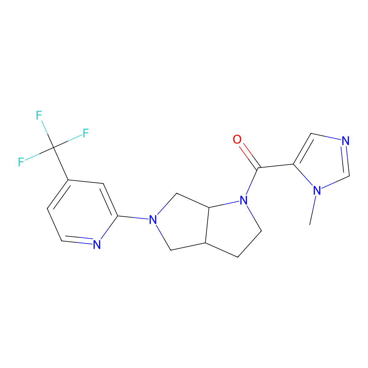 2-[1-(1-methyl-1H-imidazole-5-carbonyl)-octahydropyrrolo[3,4-b]pyrrol-5-yl]-4-(trifluoromethyl)pyridine molecular structure, CAS 2741949-05-1