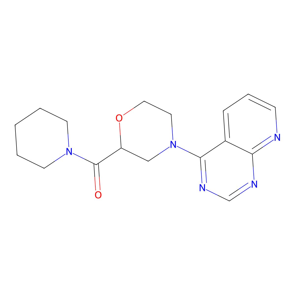2-(Piperidine-1-carbonyl)-4-{pyrido[2,3-d]pyrimidin-4-yl}morpholine molecular structure, CAS 2741949-08-4