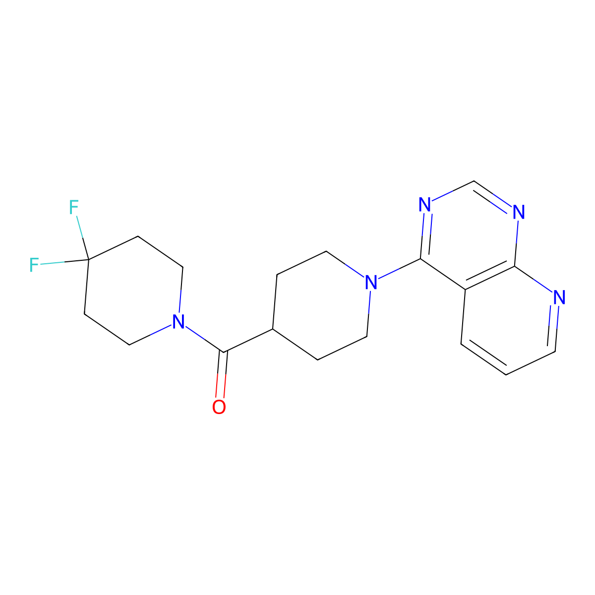 4-(4,4-Difluoropiperidine-1-carbonyl)-1-{pyrido[2,3-d]pyrimidin-4-yl}piperidine molecular structure, CAS 2741949-22-2