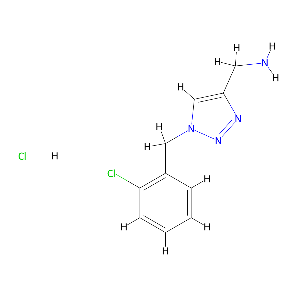 {1-[(2-chlorophenyl)methyl]-1H-1,2,3-triazol-4-yl}methanamine hydrochloride molecular structure, CAS 2741949-31-3