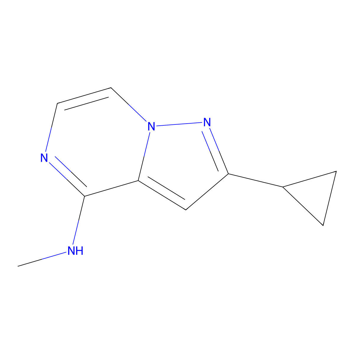2-cyclopropyl-N-methylpyrazolo[1,5-a]pyrazin-4-amine molecular structure, CAS 2741949-37-9