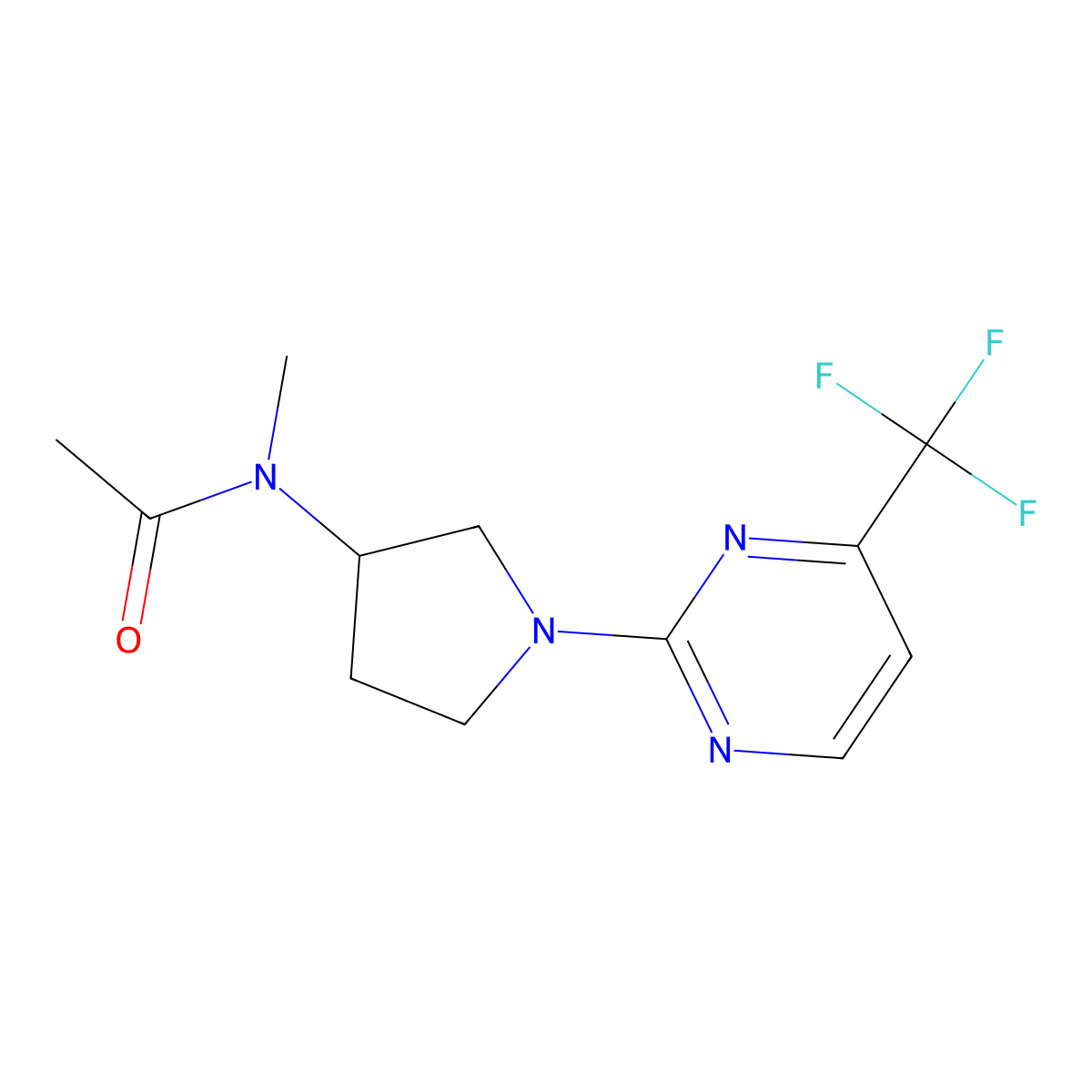 N-methyl-N-{1-[4-(trifluoromethyl)pyrimidin-2-yl]pyrrolidin-3-yl}acetamide molecular structure, CAS 2741949-41-5