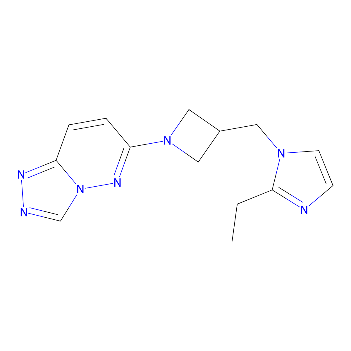 2-ethyl-1-[(1-{[1,2,4]triazolo[4,3-b]pyridazin-6-yl}azetidin-3-yl)methyl]-1H-imidazole molecular structure, CAS 2741949-47-1