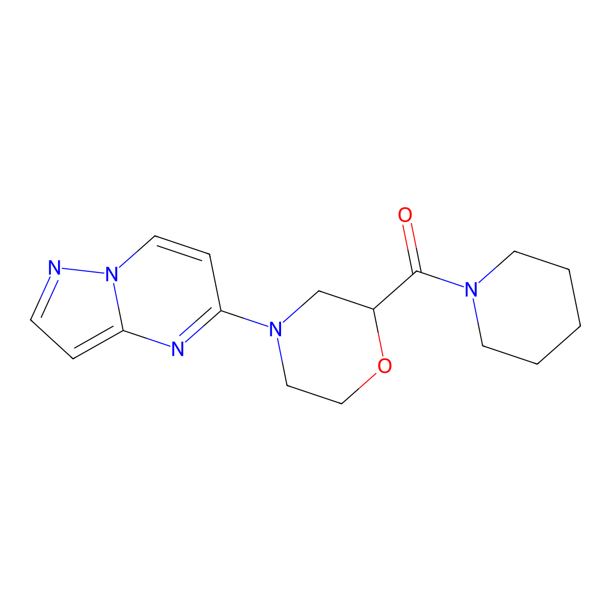 2-(Piperidine-1-carbonyl)-4-{pyrazolo[1,5-a]pyrimidin-5-yl}morpholine molecular structure, CAS 2741953-95-5