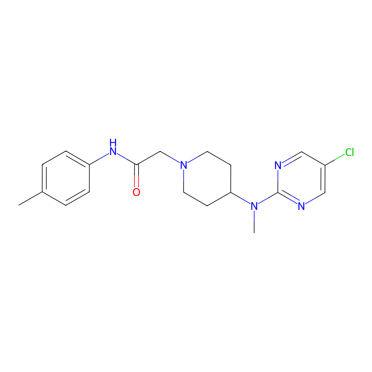 2-{4-[(5-chloropyrimidin-2-yl)(methyl)amino]piperidin-1-yl}-N-(4-methylphenyl)acetamide molecular structure, CAS 2741954-27-6