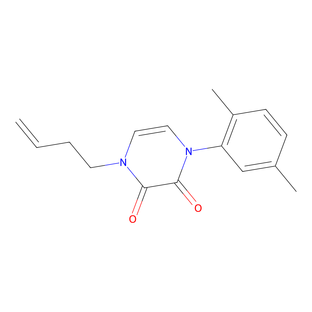 1-(But-3-en-1-yl)-4-(2,5-dimethylphenyl)-1,2,3,4-tetrahydropyrazine-2,3-dione molecular structure, CAS 2741954-32-3