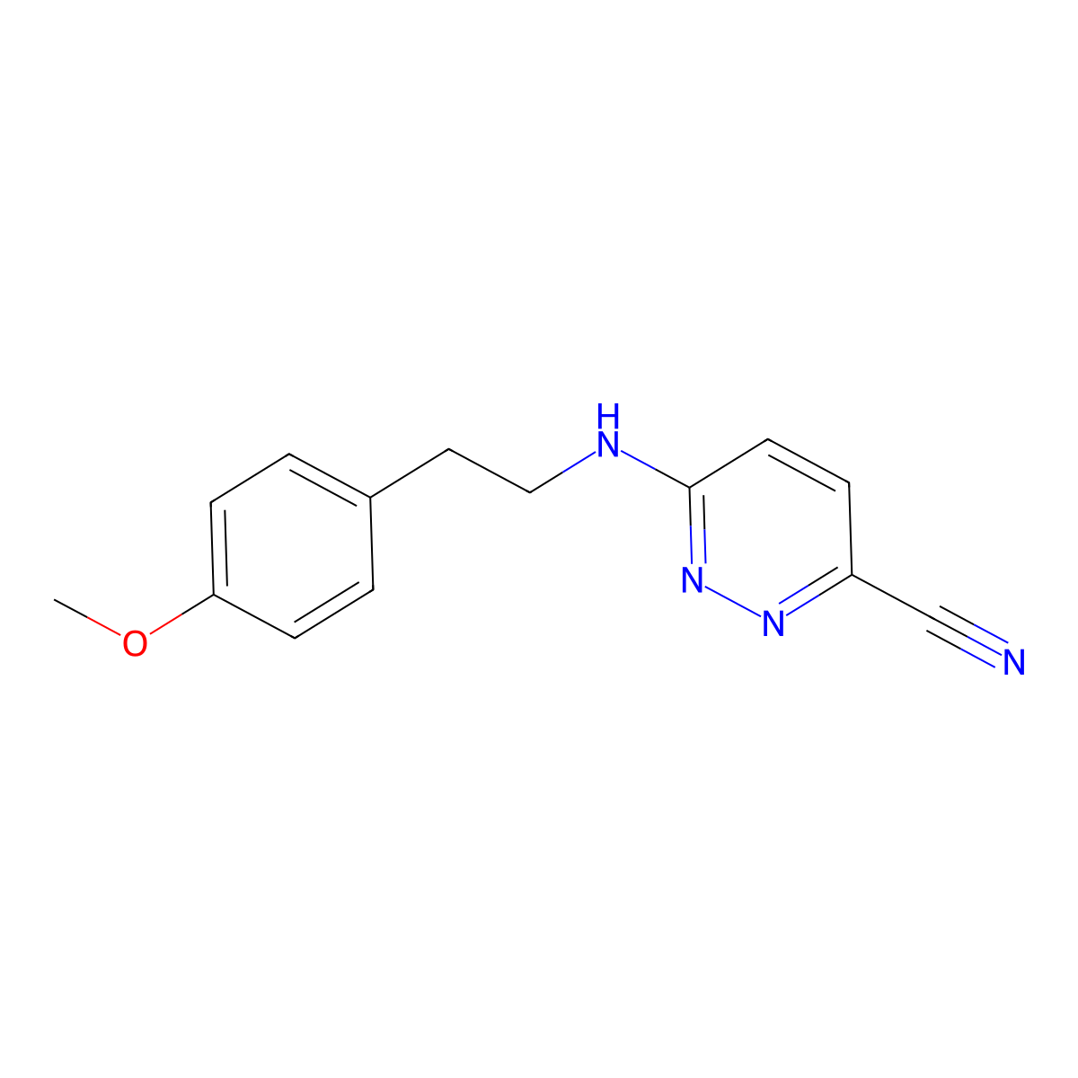 6-{[2-(4-Methoxyphenyl)ethyl]amino}pyridazine-3-carbonitrile molecular structure, CAS 2741954-36-7
