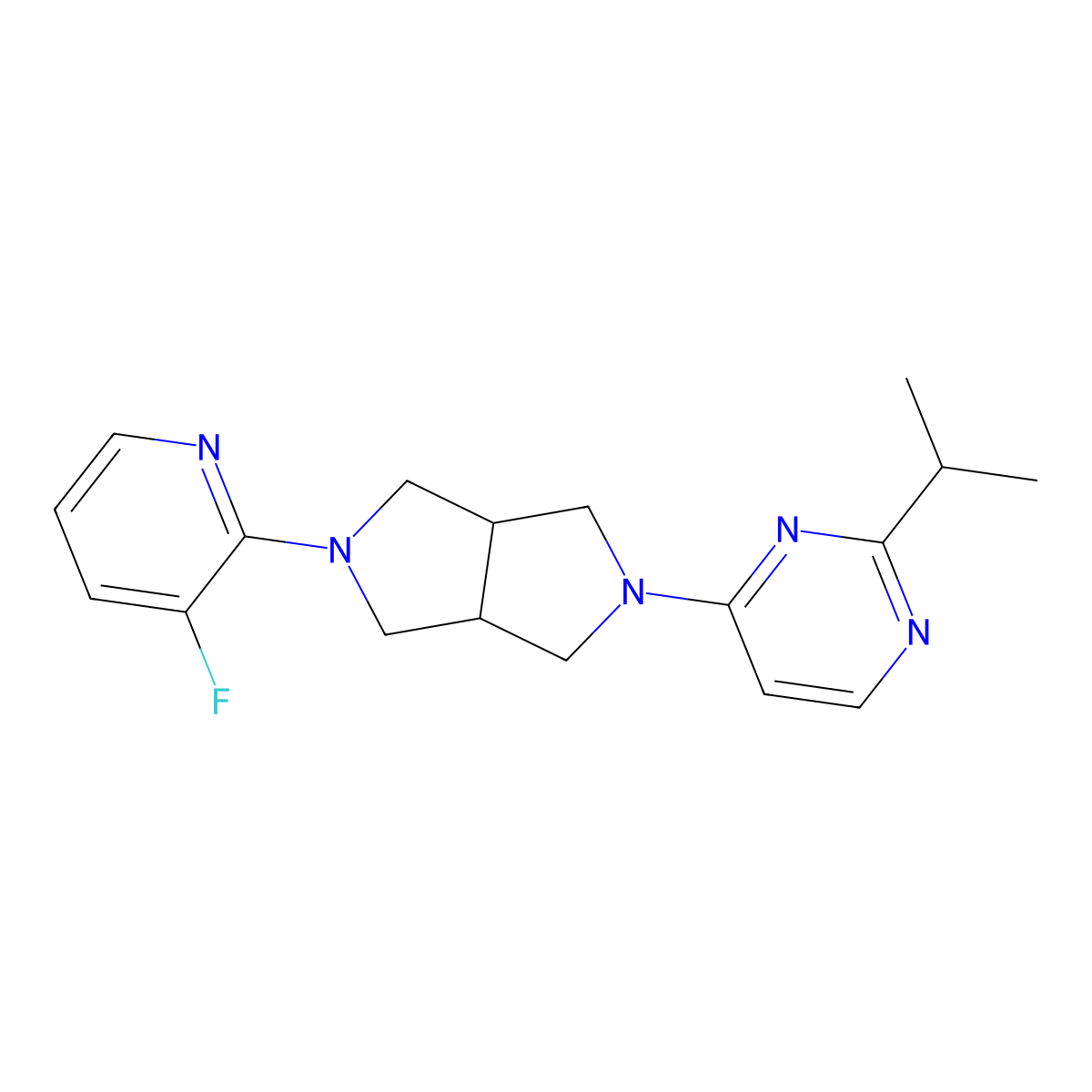 4-[5-(3-Fluoropyridin-2-yl)-octahydropyrrolo[3,4-c]pyrrol-2-yl]-2-(propan-2-yl)pyrimidine molecular structure, CAS 2741954-42-5