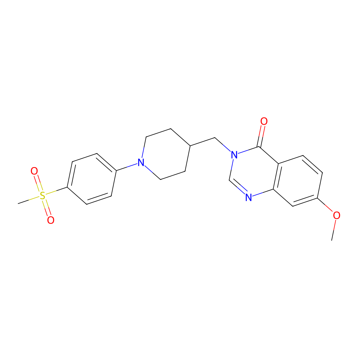 3-{[1-(4-Methanesulfonylphenyl)piperidin-4-yl]methyl}-7-methoxy-3,4-dihydroquinazolin-4-one molecular structure, CAS 2741954-53-8