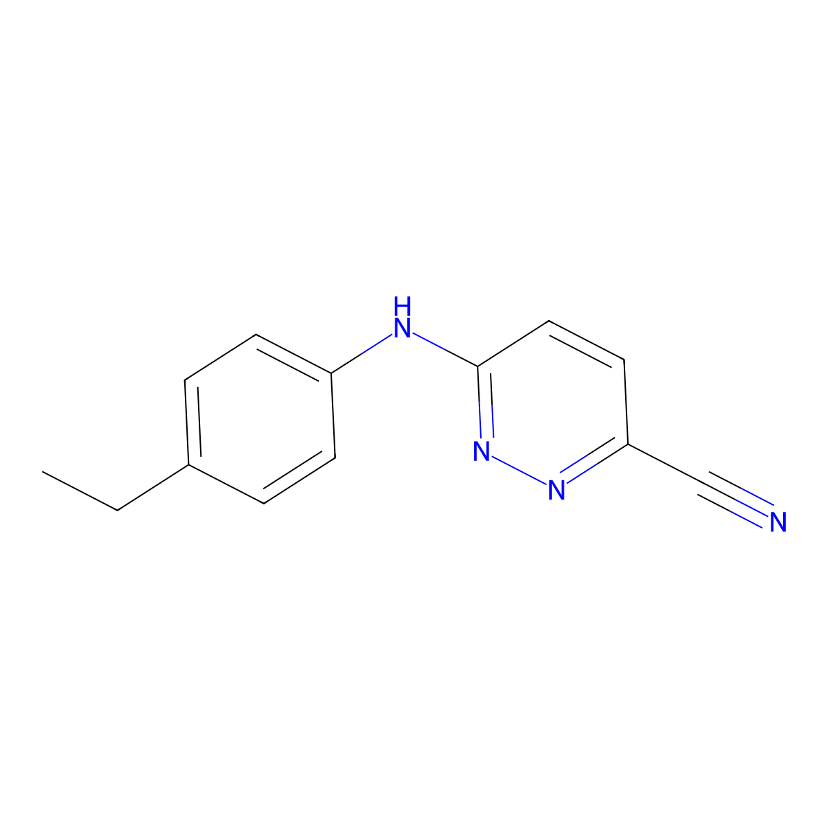 6-[(4-Ethylphenyl)amino]pyridazine-3-carbonitrile molecular structure, CAS 2741954-61-8