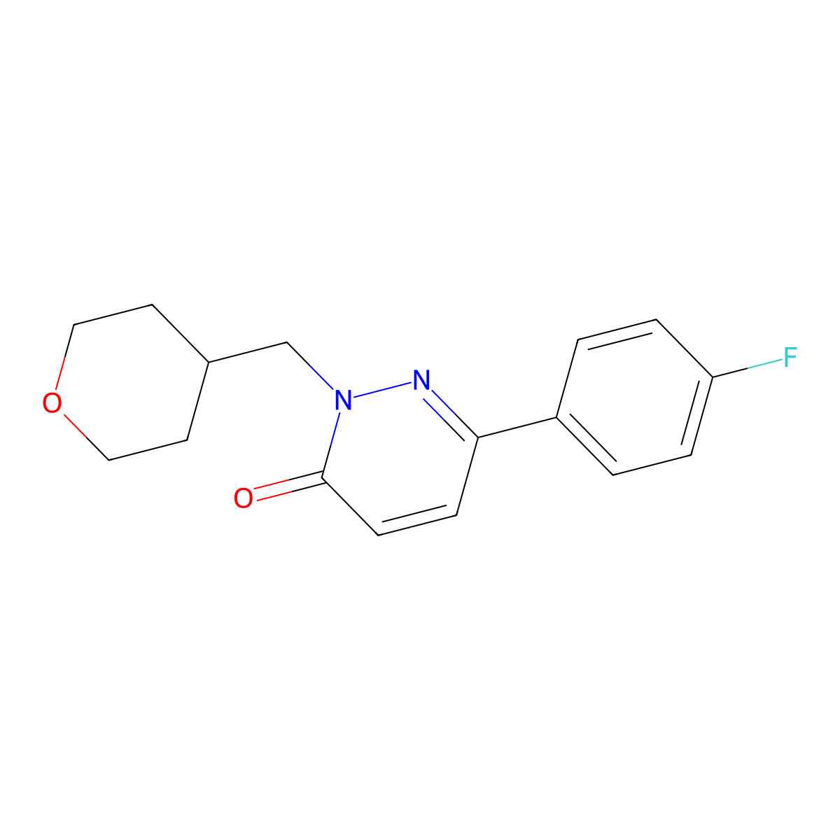 6-(4-Fluorophenyl)-2-[(oxan-4-yl)methyl]-2,3-dihydropyridazin-3-one molecular structure, CAS 2741954-64-1