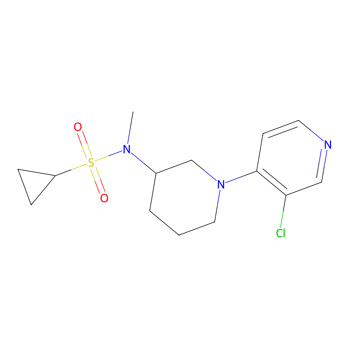 N-[1-(3-chloropyridin-4-yl)piperidin-3-yl]-N-methylcyclopropanesulfonamide molecular structure, CAS 2741954-71-0