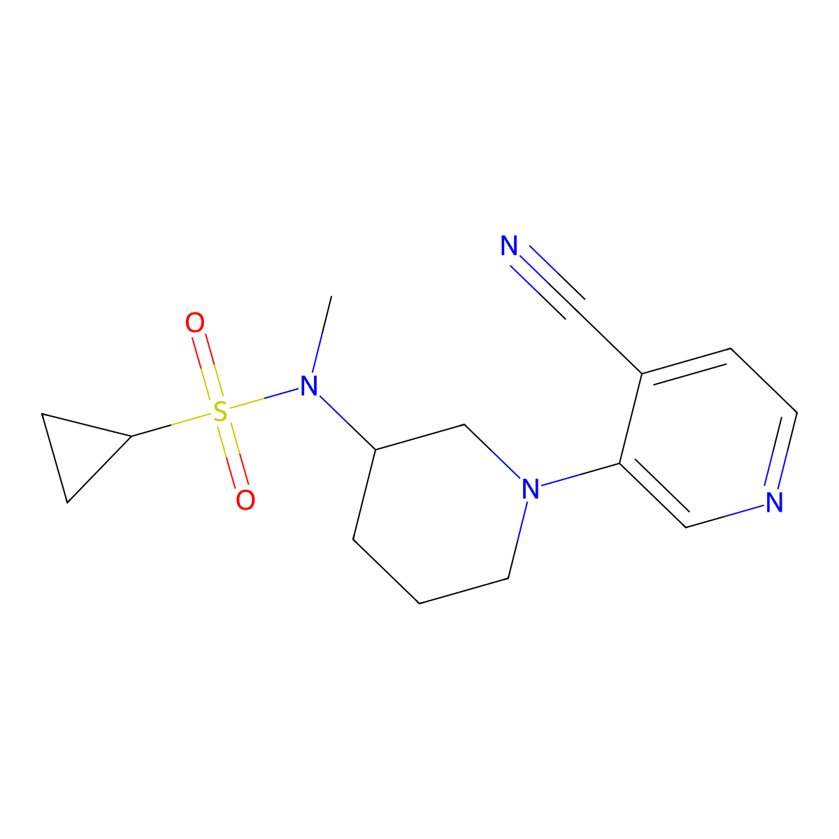 N-[1-(4-cyanopyridin-3-yl)piperidin-3-yl]-N-methylcyclopropanesulfonamide molecular structure, CAS 2741954-73-2