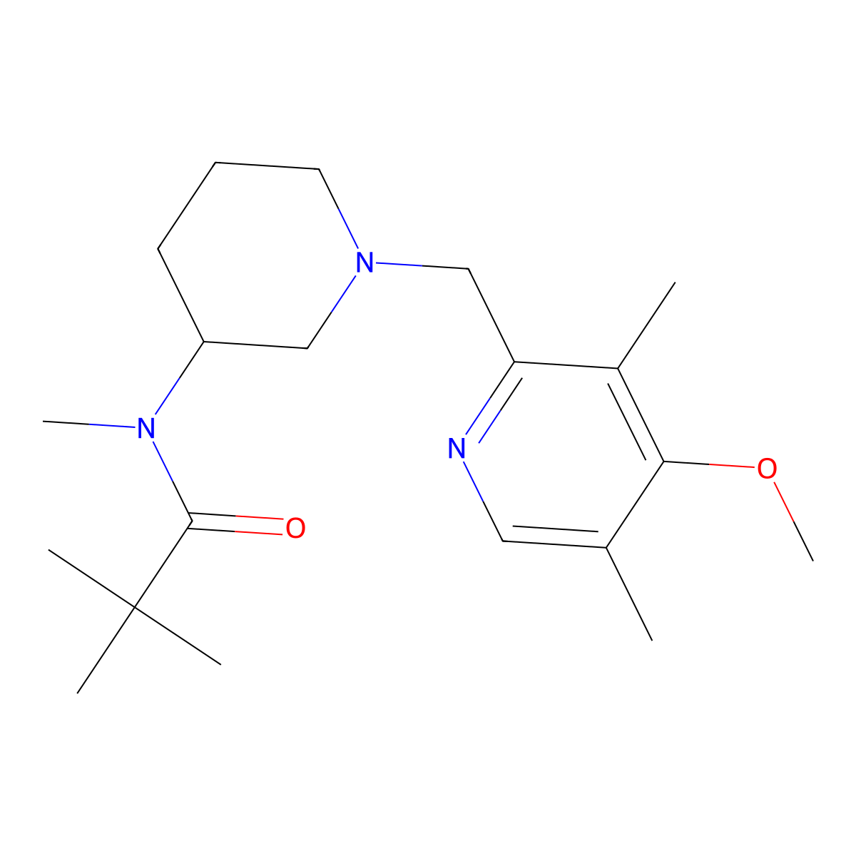 N-{1-[(4-methoxy-3,5-dimethylpyridin-2-yl)methyl]piperidin-3-yl}-N,2,2-trimethylpropanamide molecular structure, CAS 2741954-84-5