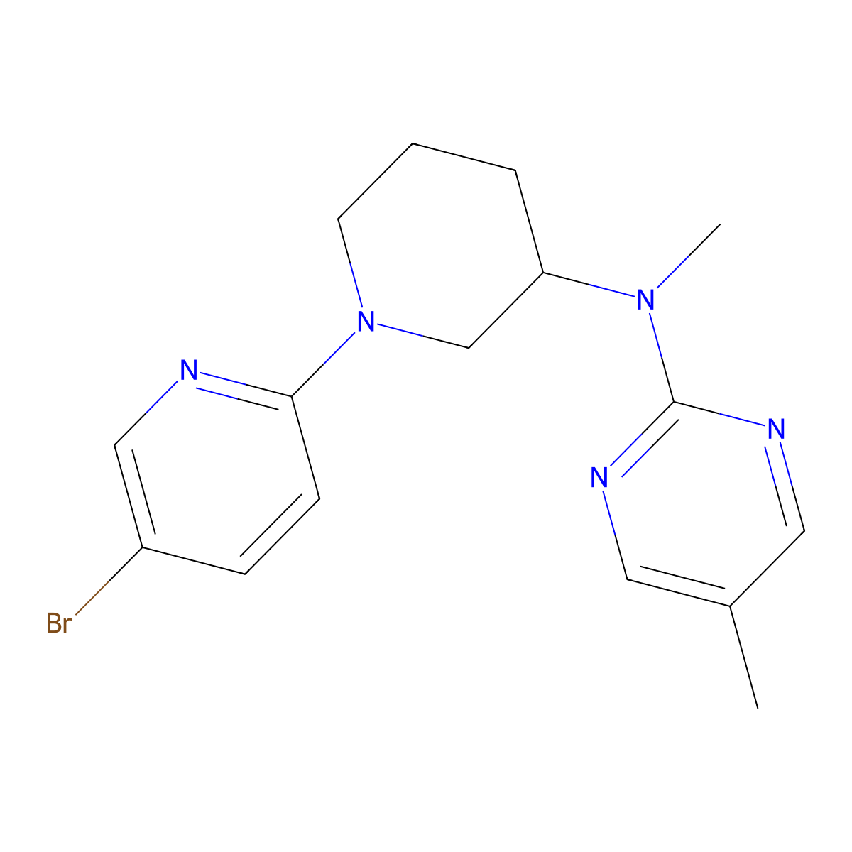 N-[1-(5-bromopyridin-2-yl)piperidin-3-yl]-N,5-dimethylpyrimidin-2-amine molecular structure, CAS 2741954-88-9