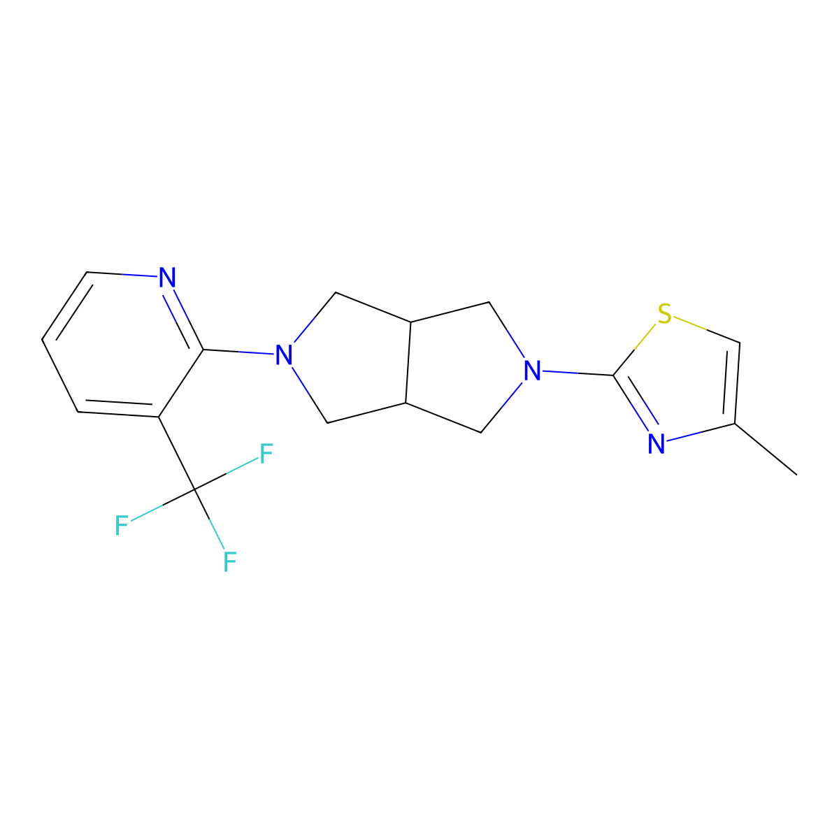 2-[5-(4-Methyl-1,3-thiazol-2-yl)-octahydropyrrolo[3,4-c]pyrrol-2-yl]-3-(trifluoromethyl)pyridine molecular structure, CAS 2741954-94-7