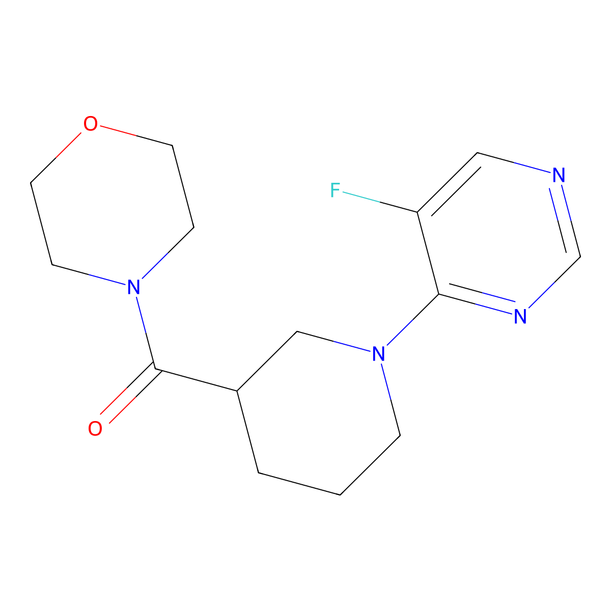 4-[1-(5-Fluoropyrimidin-4-yl)piperidine-3-carbonyl]morpholine molecular structure, CAS 2741954-97-0