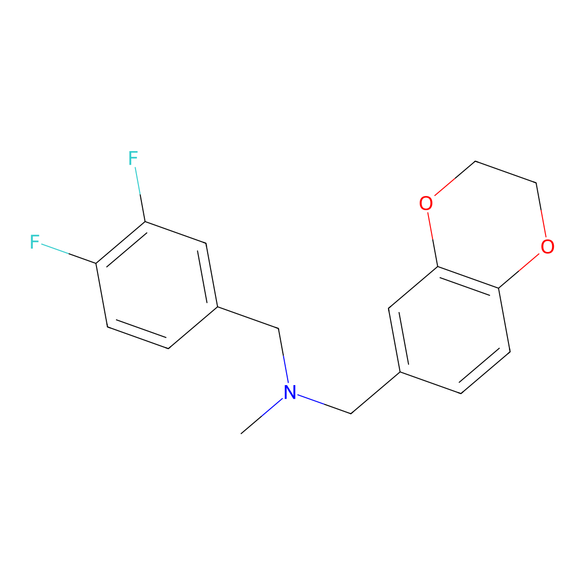 [(3,4-Difluorophenyl)methyl][(2,3-dihydro-1,4-benzodioxin-6-yl)methyl]methylamine molecular structure, CAS 2741955-04-2