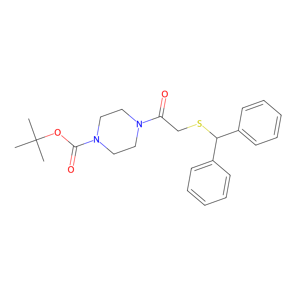 Tert-butyl 4-{2-[(diphenylmethyl)sulfanyl]acetyl}piperazine-1-carboxylate molecular structure, CAS 2741955-38-2