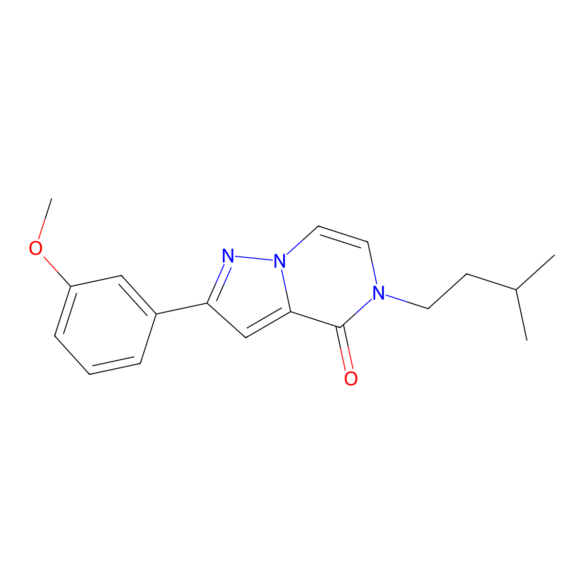 2-(3-methoxyphenyl)-5-(3-methylbutyl)-4H,5H-pyrazolo[1,5-a]pyrazin-4-one molecular structure, CAS 2741955-50-8