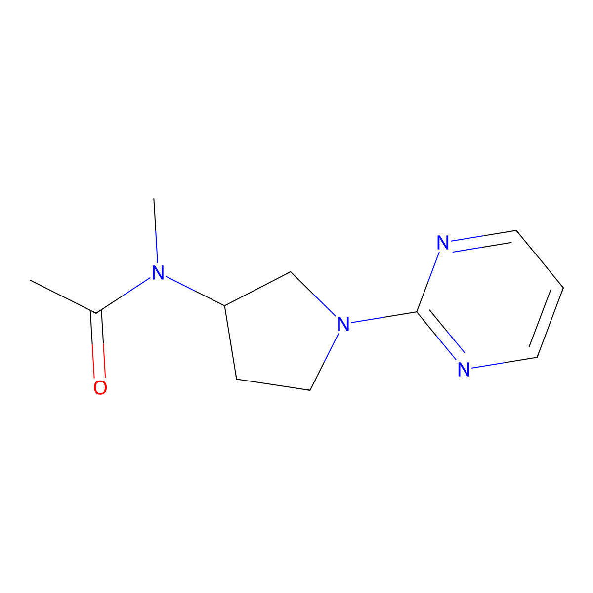 N-methyl-N-[1-(pyrimidin-2-yl)pyrrolidin-3-yl]acetamide molecular structure, CAS 2741955-57-5