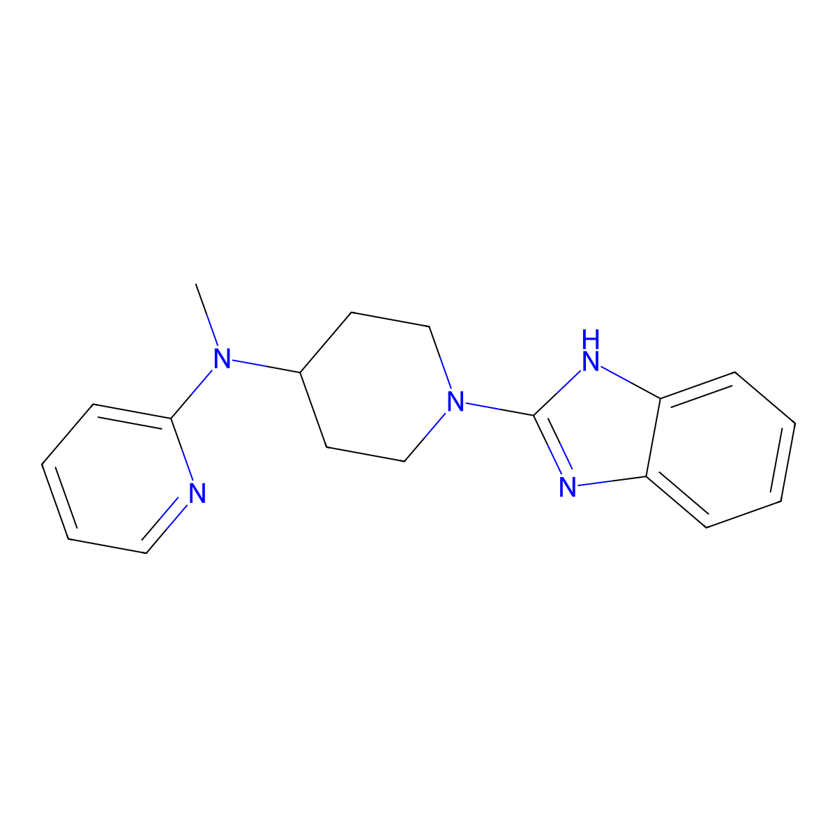 N-[1-(1H-1,3-benzodiazol-2-yl)piperidin-4-yl]-N-methylpyridin-2-amine molecular structure, CAS 2741955-59-7