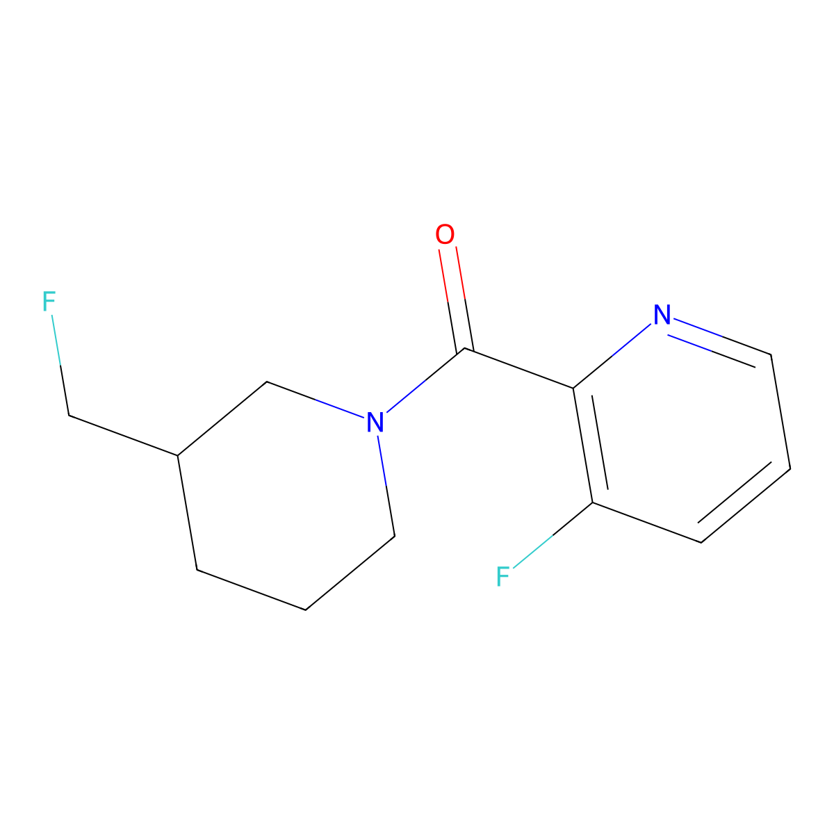3-Fluoro-2-[3-(fluoromethyl)piperidine-1-carbonyl]pyridine molecular structure, CAS 2741955-70-2