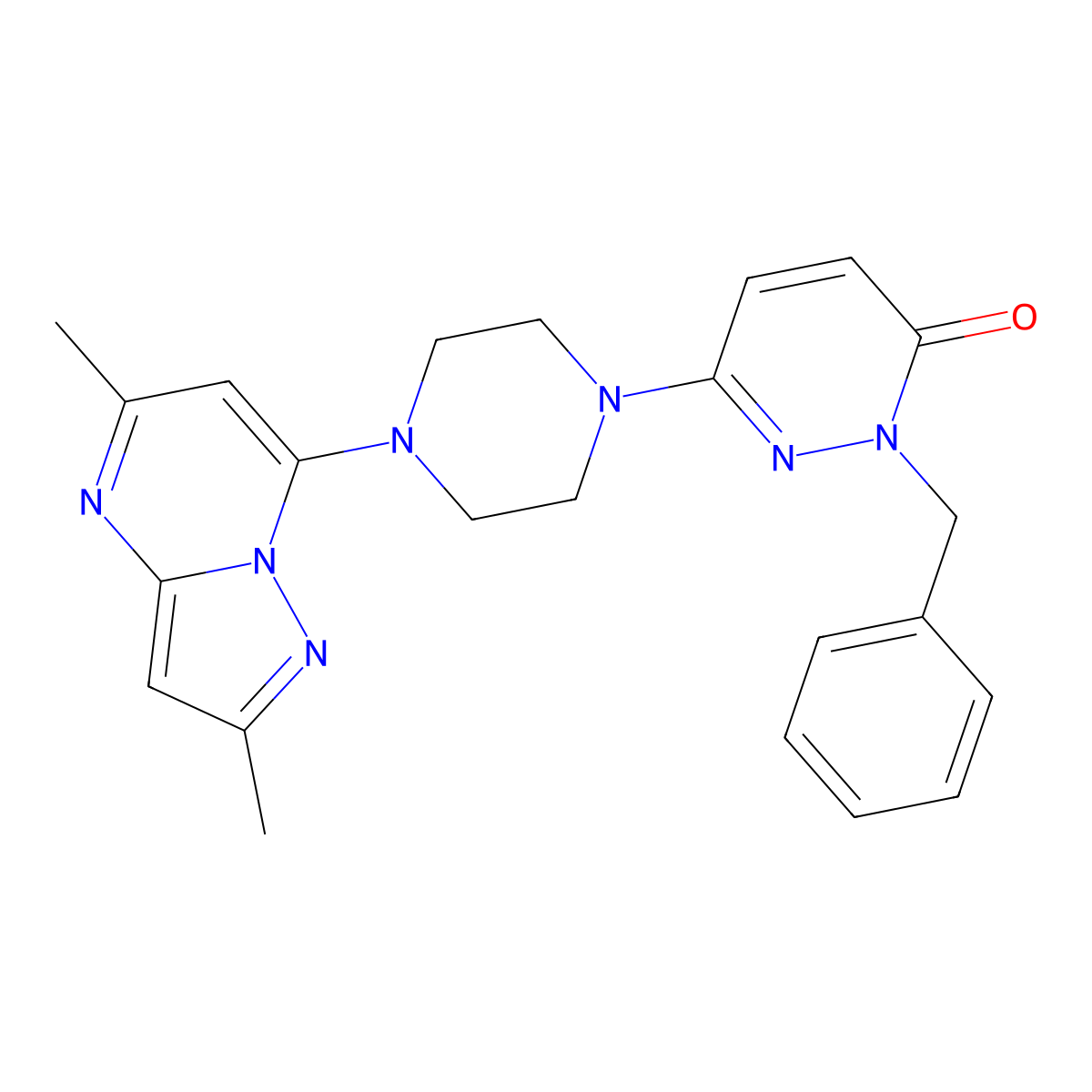 2-Benzyl-6-(4-{2,5-dimethylpyrazolo[1,5-a]pyrimidin-7-yl}piperazin-1-yl)-2,3-dihydropyridazin-3-one molecular structure, CAS 2741955-74-6