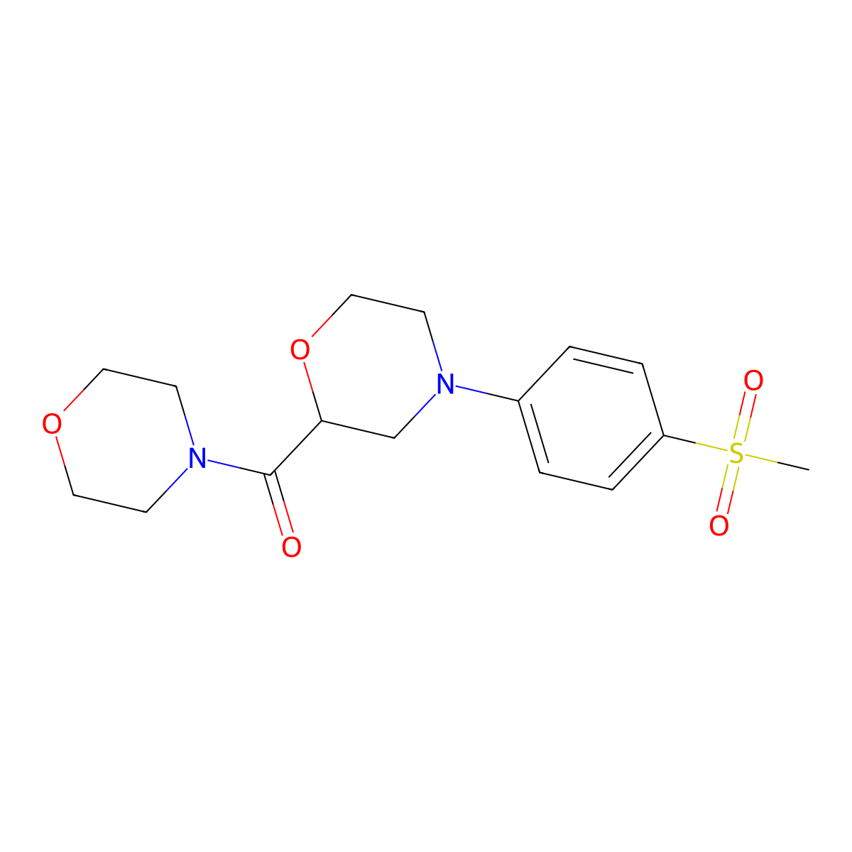 4-(4-Methanesulfonylphenyl)-2-(morpholine-4-carbonyl)morpholine molecular structure, CAS 2741957-13-9