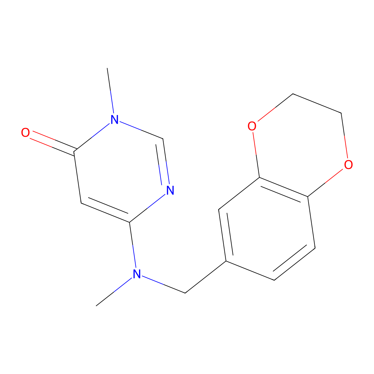 6-{[(2,3-Dihydro-1,4-benzodioxin-6-yl)methyl](methyl)amino}-3-methyl-3,4-dihydropyrimidin-4-one molecular structure, CAS 2741957-23-1