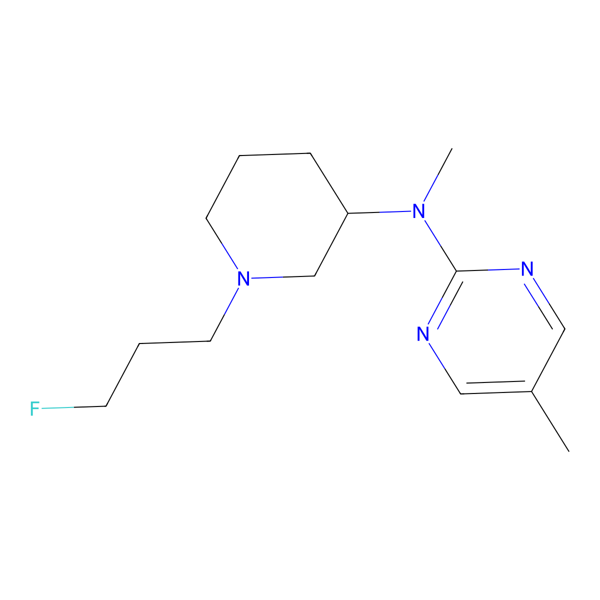N-[1-(3-fluoropropyl)piperidin-3-yl]-N,5-dimethylpyrimidin-2-amine molecular structure, CAS 2741957-39-9